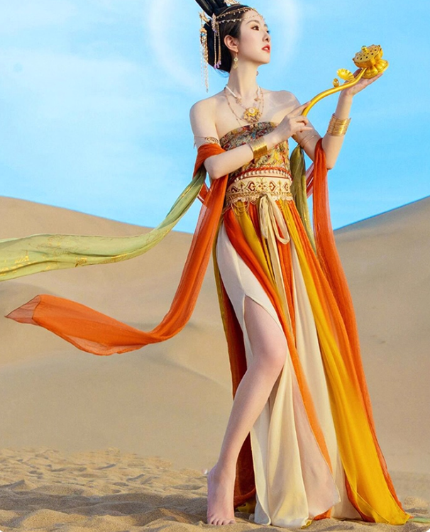 Dunhuang Flying Apsaras Hanfu Ruqun Exotic Princess Dance Costume Western Region Style