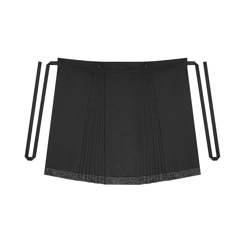 New Chinese National Style Hanfu Slanted Collar Embroidered Jacquard Short Shirt with Wrap Skirt