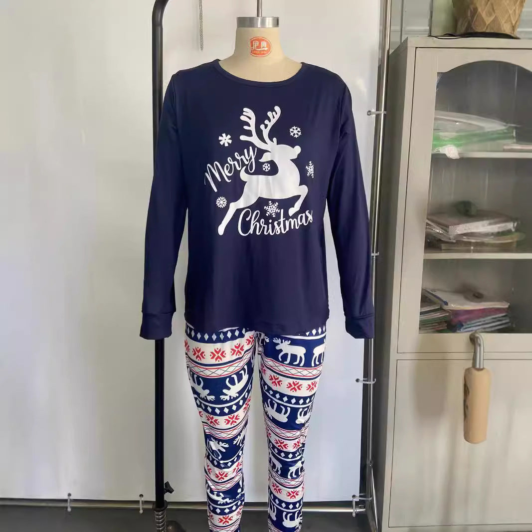 Christmas Family Parent Child Set Elk Printed Pajama Set