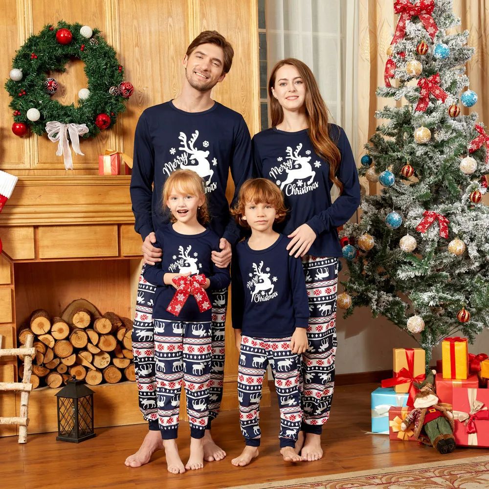 Christmas Family Parent Child Set Elk Printed Pajama Set