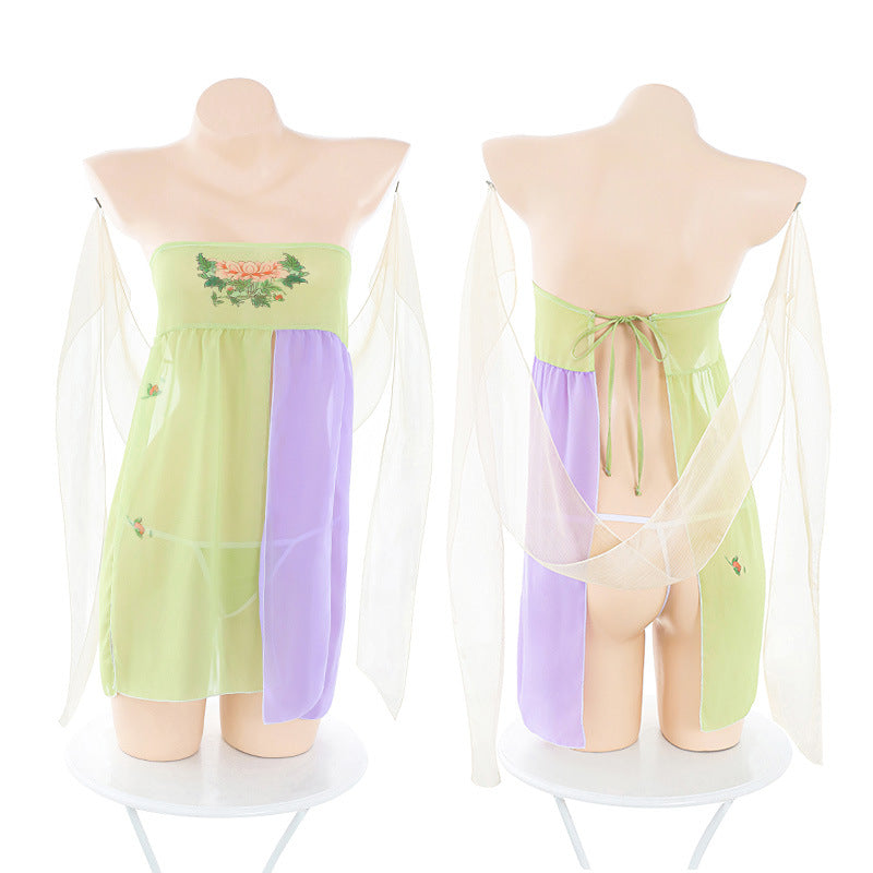 [荷花仙子】Ancient style Hanfu lotus flower chest level perspective lingerie