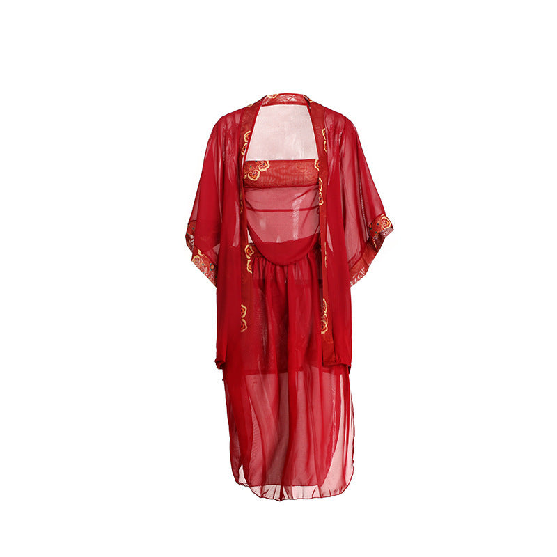 【红肚兜】Hanfu erotic lingerie sexy bellyband pajama set