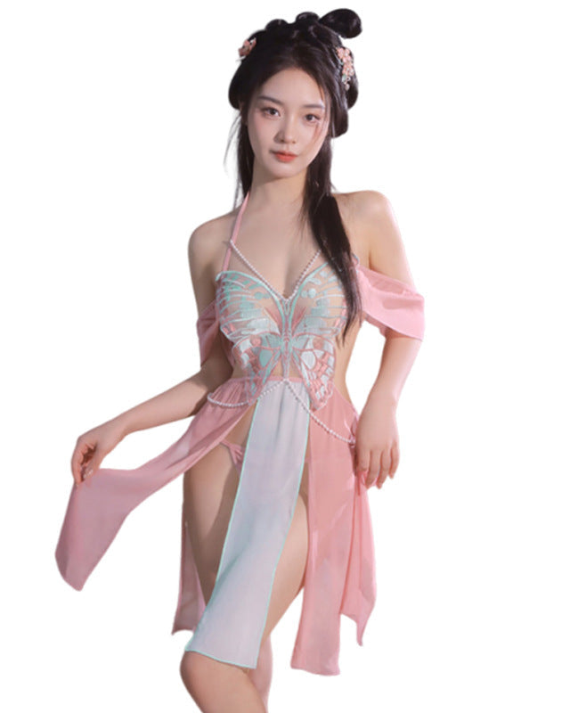 仙懿erotic lingerie Hanfu set, sexy and seductive, see through pajamas