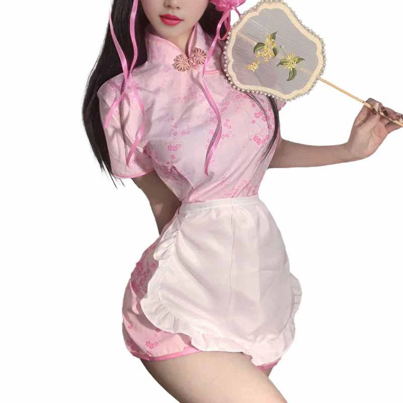 Cheongsam cosplay Hanfu small kitchen maid dress erotic lingerie