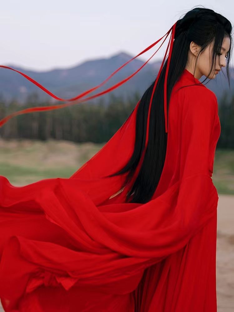Wei Jin style Hanfu women's elegant ancient costume big sleeved shirt ancient style wide sleeved flowing fairy skirt