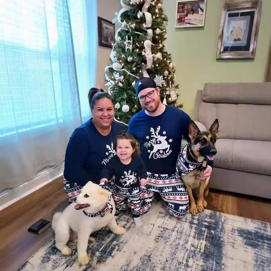 Children's Christmas Family Parent Child Set Elk Printed Pajama Set