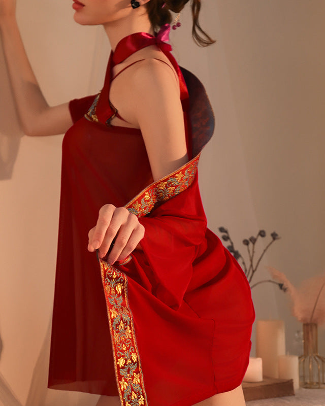 Palace style bellyband soft gauze perspective Hanfu sexy lingerie