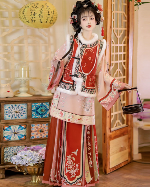 Qing Dynasty women's Hanfu 2025 new style autumn and winter thickened ancient costume