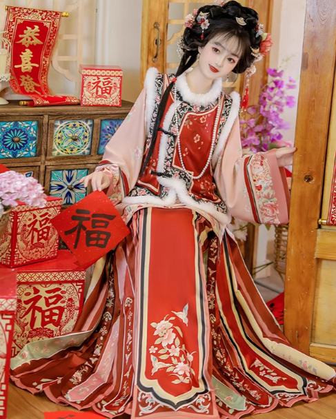 Qing Dynasty women's Hanfu 2025 new style autumn and winter thickened ancient costume