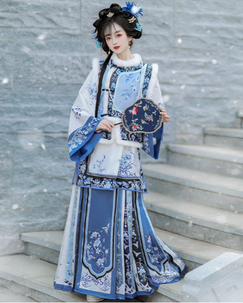 Qing Dynasty women's Hanfu 2025 new style autumn and winter thickened ancient costume