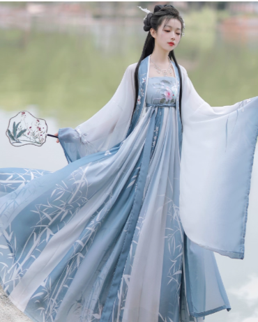 Autumn couple style Jin Dynasty Hanfu waist length skirt, Wei Jin style full set