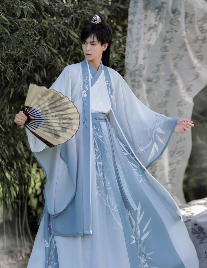 Autumn couple style Jin Dynasty Hanfu waist length skirt, Wei Jin style full set