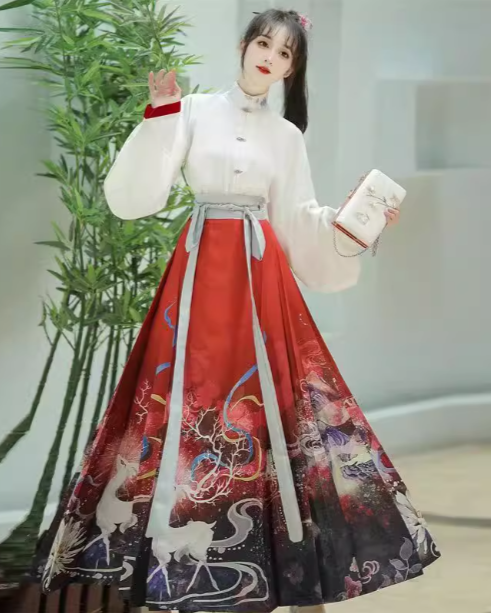Ma Mian Skirt Set Hanfu Women's 2025 New Autumn Chinese Style Ming Dynasty Ancient Costume