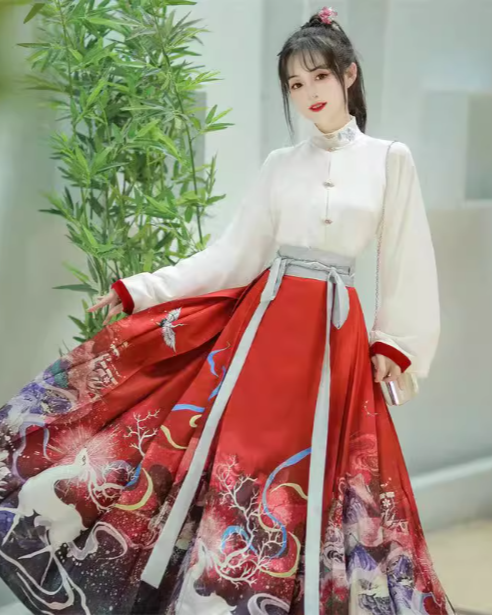 Ma Mian Skirt Set Hanfu Women's 2025 New Autumn Chinese Style Ming Dynasty Ancient Costume