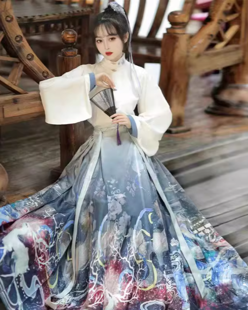 Ma Mian Skirt Set Hanfu Women's 2025 New Autumn Chinese Style Ming Dynasty Ancient Costume
