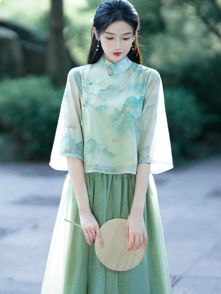New Chinese style women's clothing, Chinese style Zen tea art clothing, immortal tea clothing, Hanfu