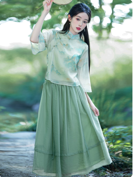 New Chinese style women's clothing, Chinese style Zen tea art clothing, immortal tea clothing, Hanfu
