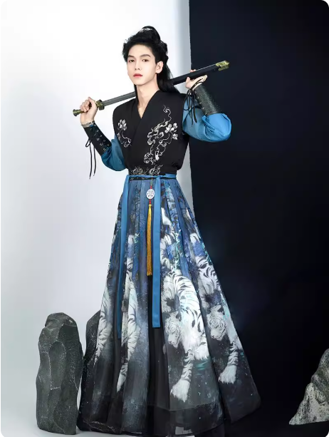 Hanfu Boys 2025 New Spring and Summer Xiake Style Ancient Costume