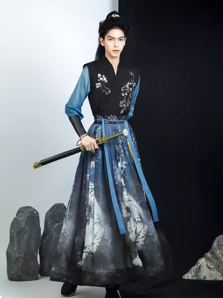 Hanfu Boys 2025 New Spring and Summer Xiake Style Ancient Costume