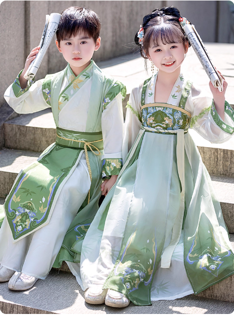 Spring and Autumn Hanfu boys and girls children's ancient costume handsome performance costumes