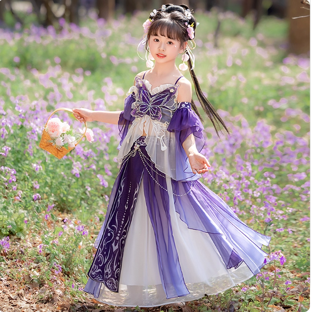 Hanfu girls spring and autumn new Dunhuang Feitian ancient costume children's dress