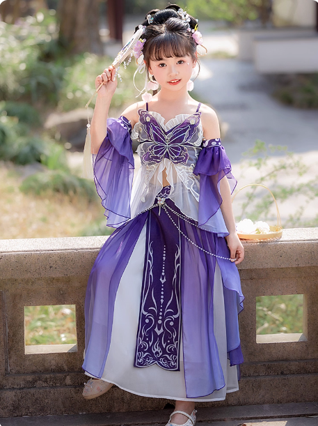 Hanfu girls spring and autumn new Dunhuang Feitian ancient costume children's dress