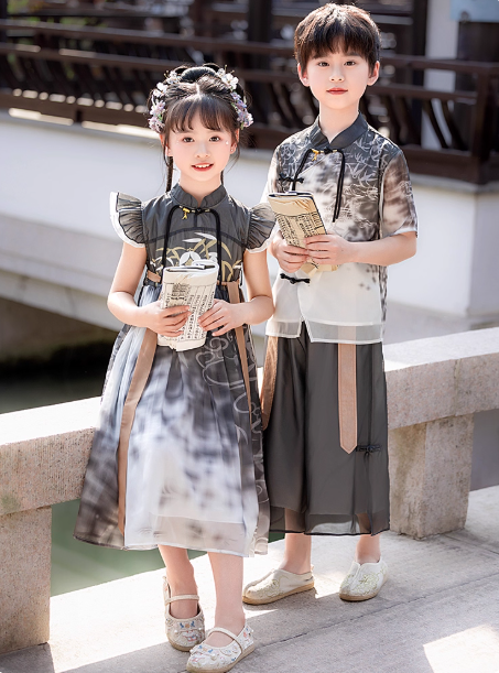 Children's Hanfu boys and girls ink-wash style ancient costume