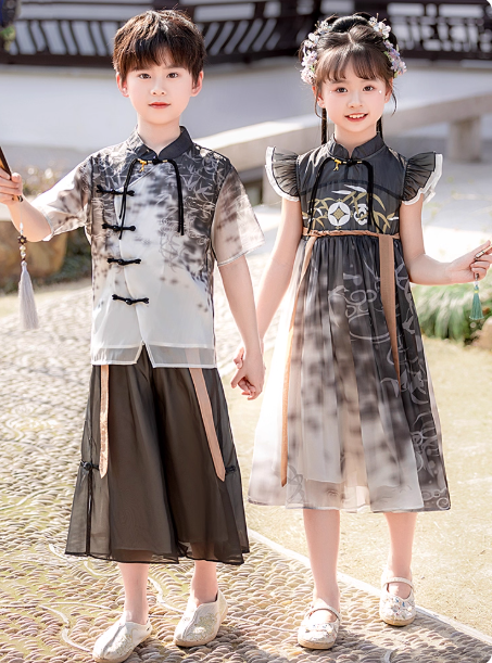 Children's Hanfu boys and girls ink-wash style ancient costume