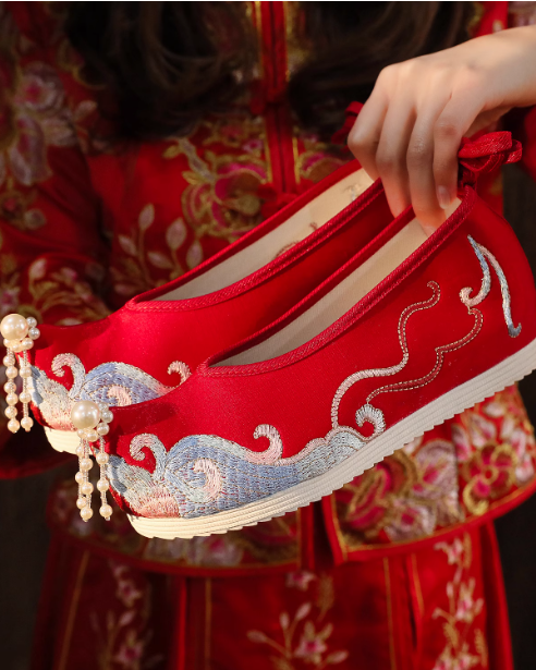 Hanfu Shoes Women's New Style Shoes Ancient Shoes Embroidered Shoes Inner Increase Shoes Traditional Cloth Shoes Platform Shoes