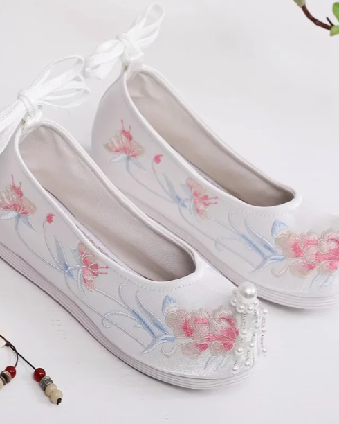 Hanfu Shoes Women's New Style Shoes Ancient Shoes Embroidered Shoes Inner Increase Shoes Traditional Cloth Shoes Platform Shoes