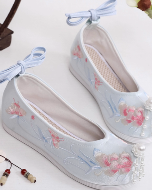 Hanfu Shoes Women's New Style Shoes Ancient Shoes Embroidered Shoes Inner Increase Shoes Traditional Cloth Shoes Platform Shoes