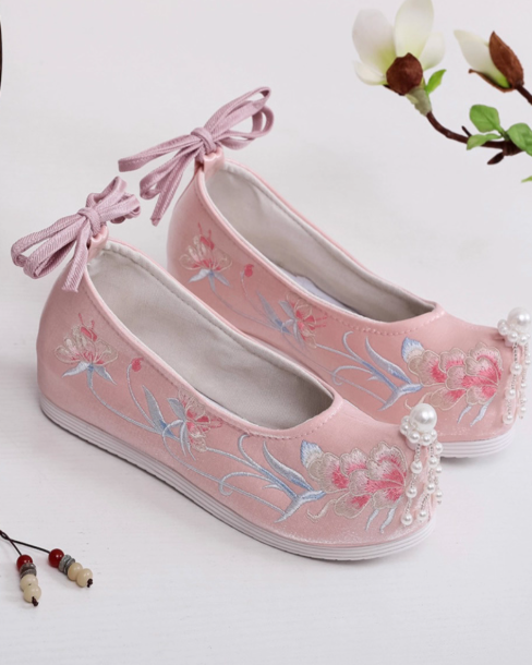 Hanfu Shoes Women's New Style Shoes Ancient Shoes Embroidered Shoes Inner Increase Shoes Traditional Cloth Shoes Platform Shoes
