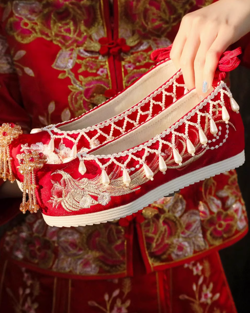 Hanfu Shoes Women's New Style Shoes Ancient Shoes Embroidered Shoes Inner Increase Shoes Traditional Cloth Shoes Platform Shoes ﻿