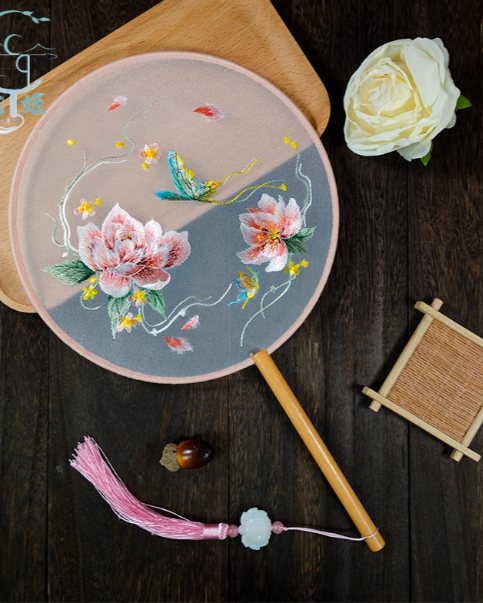 Embroidery Chinese Fan Hanfu Fan Classical Embroidery Fan