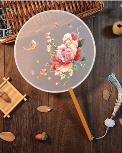 Embroidery Chinese Fan Hanfu Fan Classical Embroidery Fan