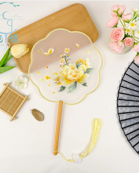 Embroidery Chinese Fan Hanfu Fan Classical Embroidery Fan