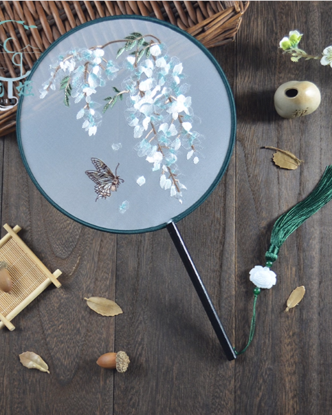 Embroidery Chinese Fan Hanfu Fan Classical Embroidery Fan