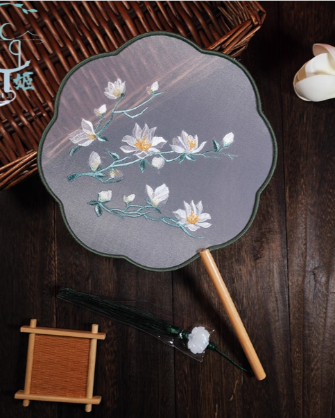 Embroidery Chinese Fan Hanfu Fan Classical Embroidery Fan