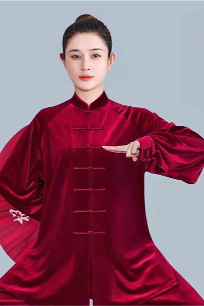Autumn and winter Tai Chi clothing for men and women, thickened South Korean velvet Tai Chi set