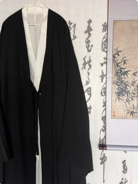 Mo Shui 墨水 Ink Stone Hanfu Wei Jin Daily Cotton Linen Unisex Zhiju Robe