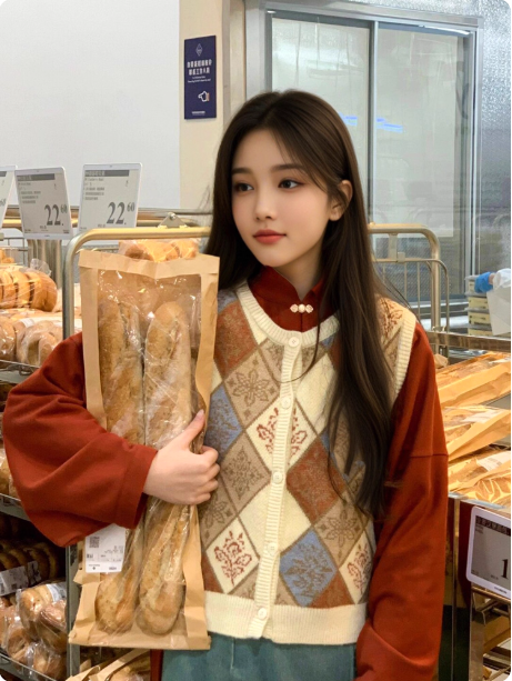 Latte Modernized Song Ming Denim Xuanqun & Knit Bijia Set