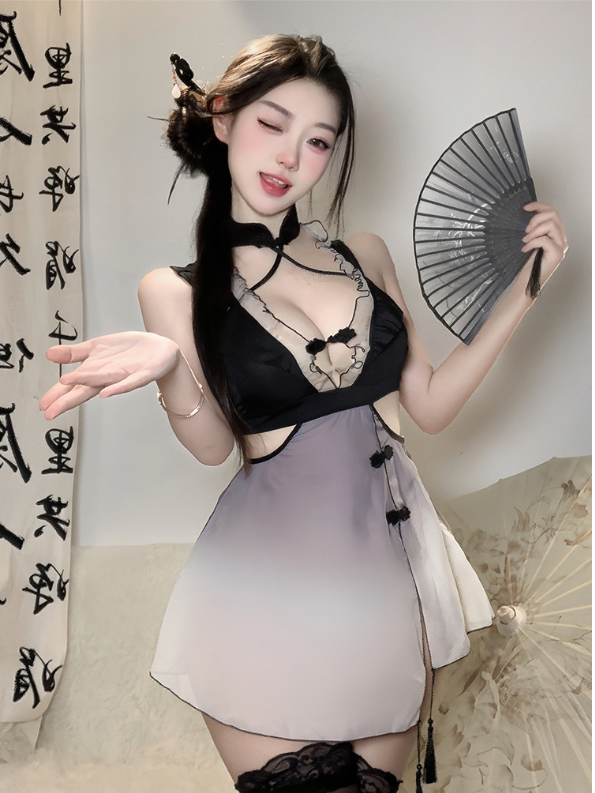 [水墨风露]Hanfu erotic lingerie, ancient style perspective nightgown