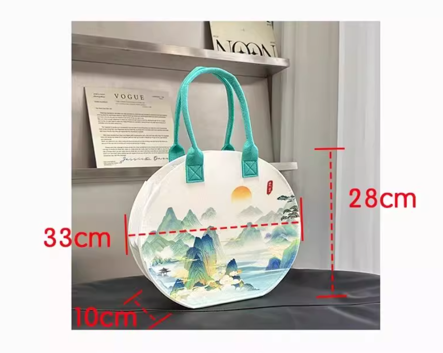 Chinese style felt bag, antique fashion, artistic shopping bag, eco-friendly backpack