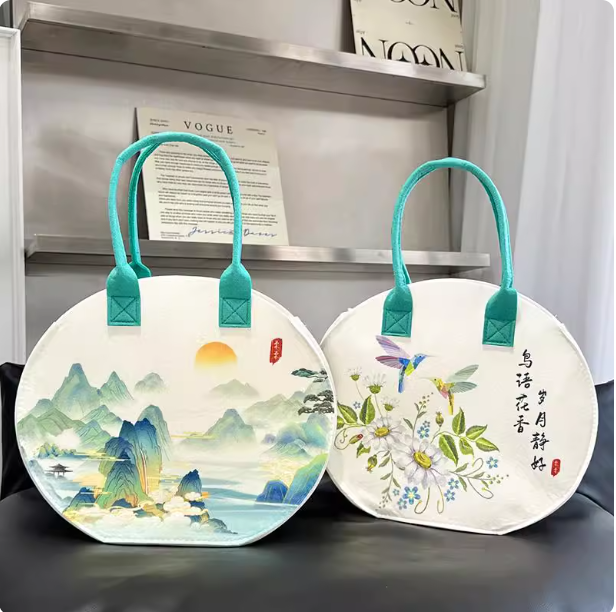 Chinese style felt bag, antique fashion, artistic shopping bag, eco-friendly backpack