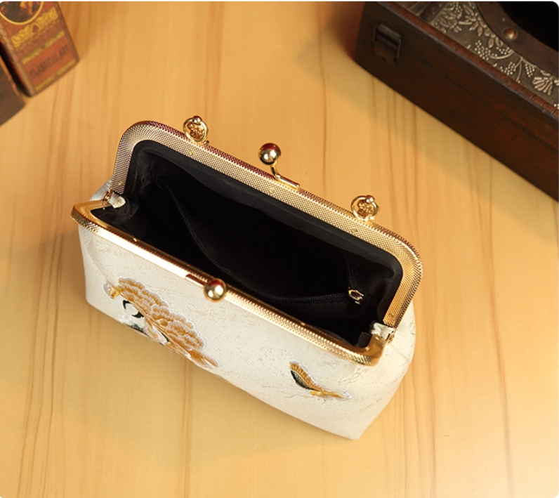 Embroidered cheongsam bag Hanfu bag shoulder cross pearl handbag