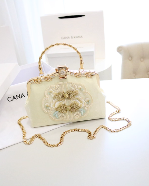 Light luxury embroidered Hanfu Chinese style handbag for women, single shoulder, hand-held, crossbody