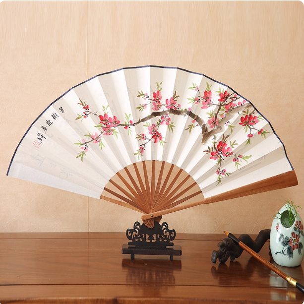 Xuan paper fan, Chinese style folding fan, ancient style landscape fan