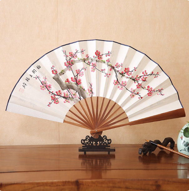 Xuan paper fan, Chinese style folding fan, ancient style landscape fan