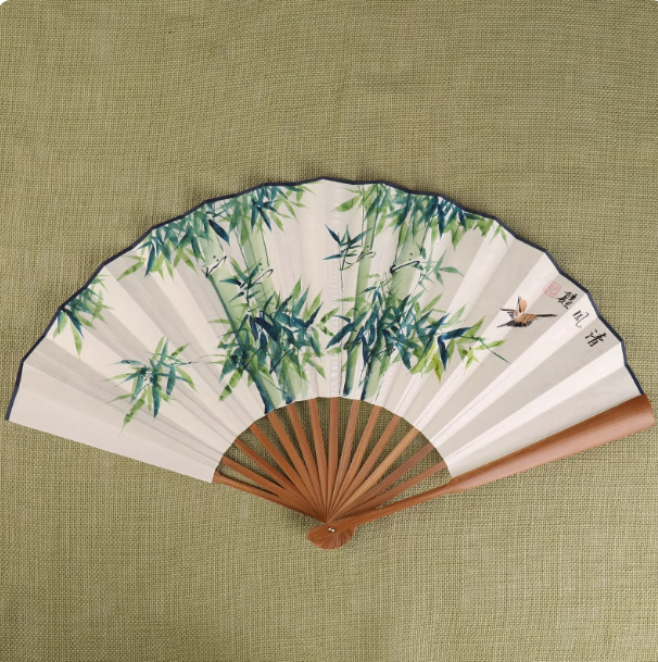 Xuan paper fan, Chinese style folding fan, ancient style landscape fan