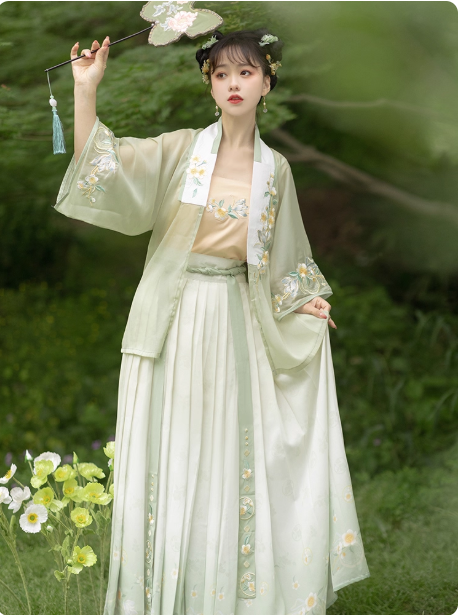 [海棠月色]Song Dynasty Hanfu with a waist length skirt Aoqun